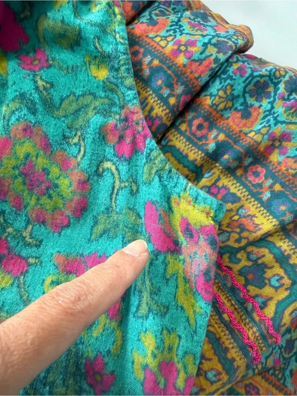 Sundance Dalis Ruffles Sleeveless Midi Dress Teal Turquoise Floral V Neck Size M